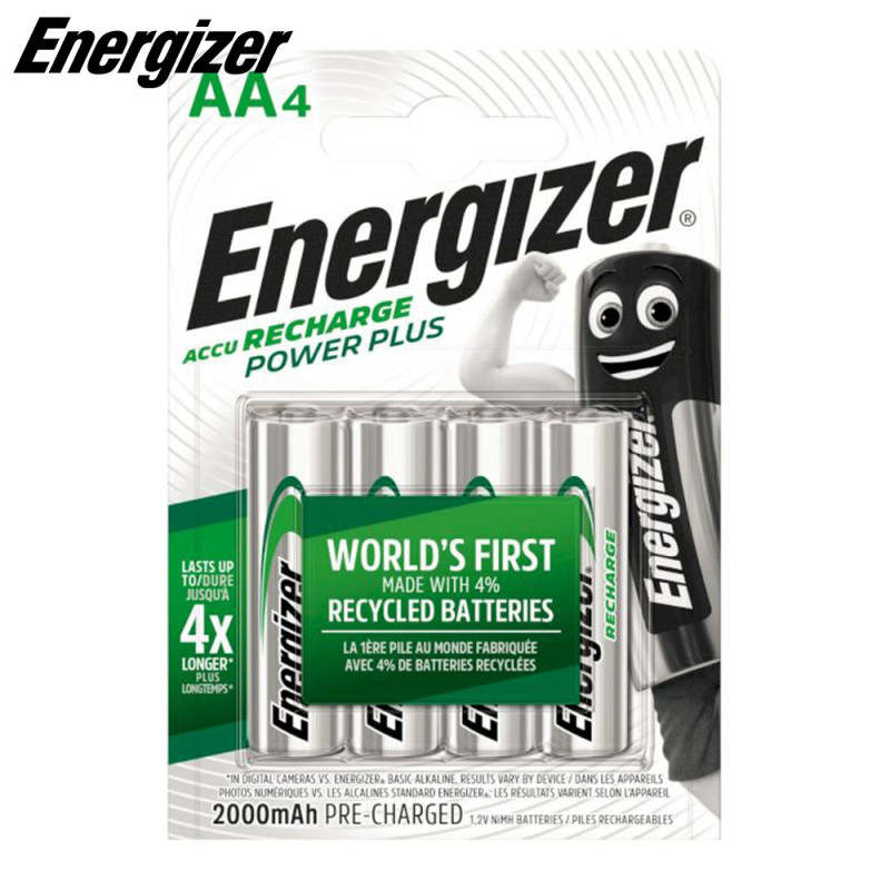 Piles rechargeables AA HR6 2000mAh (4pcs) (Rechargeable) - Energizer Power Plus