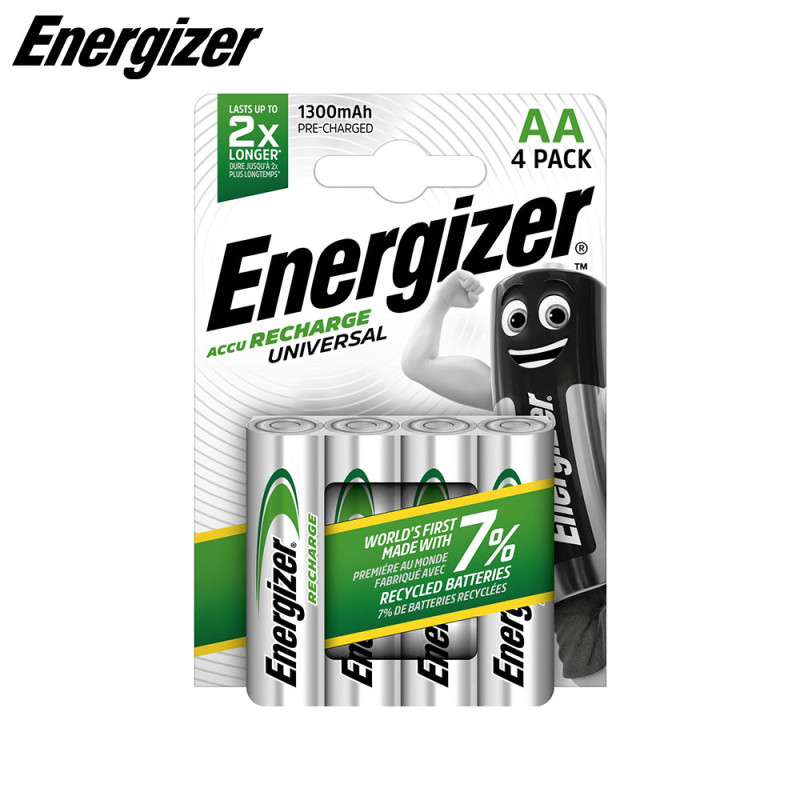 Piles rechargeables AA HR6 1300mAh (4pcs) (Rechargeable) - Energizer Universal