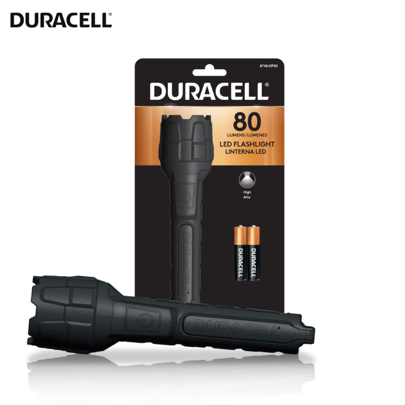 Lampe Torche + 2 piles AAA (8pcs) (80LM) - Duracell