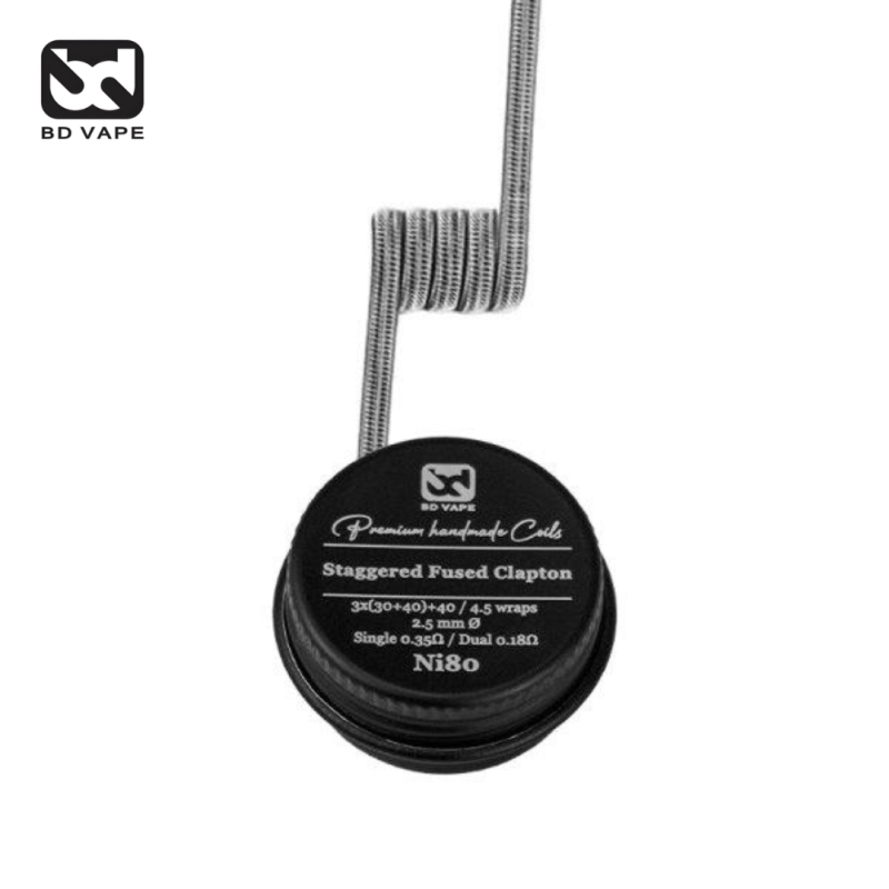Coils Staggered Fused Clapton NI80 Handmade (2pcs) (0.35ohm) - BD Vape