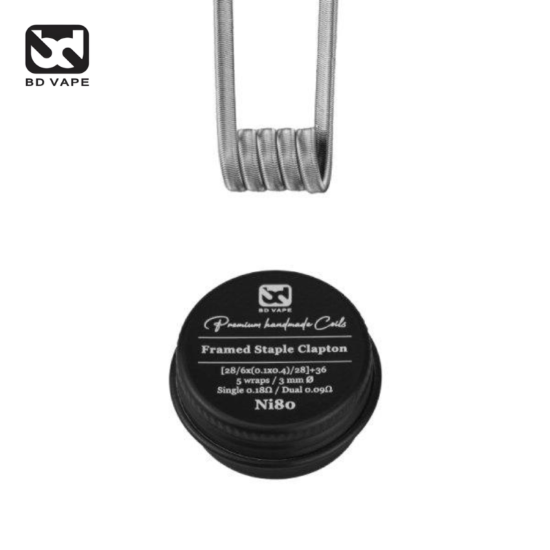 Coils Framed Staple Clapton NI80 Handmade (2pcs) (0.18ohm) - BD Vape
