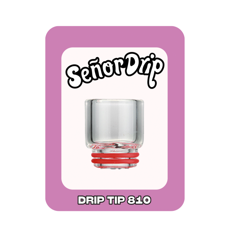 Drip Tip 810 Glass (Black / Black) - Señor Drip Tip