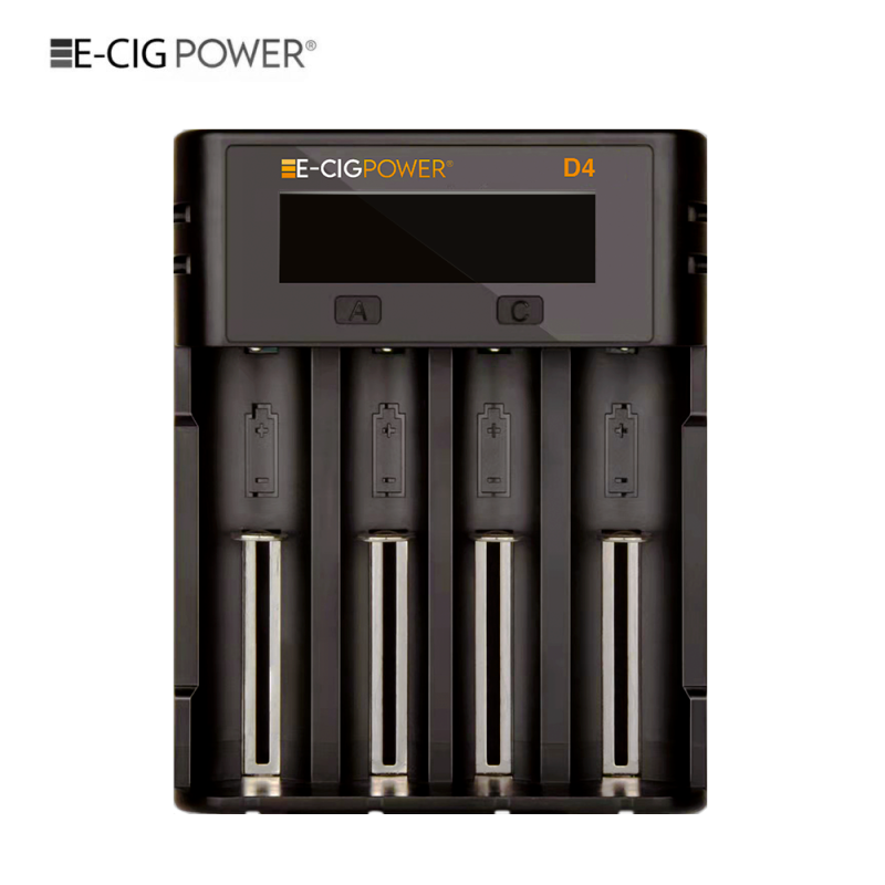 D4 Chargeur d'accus intelligent Micro USB avec écran LCD (Black) - E-Cig Power