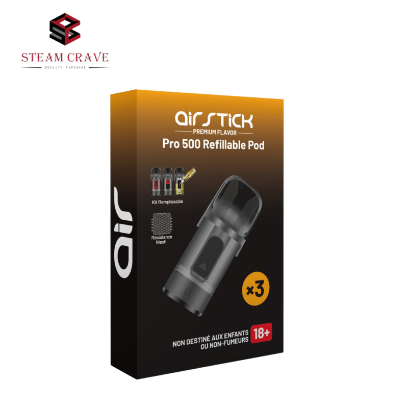 Cartouches Airstick Pro 500 2ml (3pcs) (1.0ohm) - Steam Crave