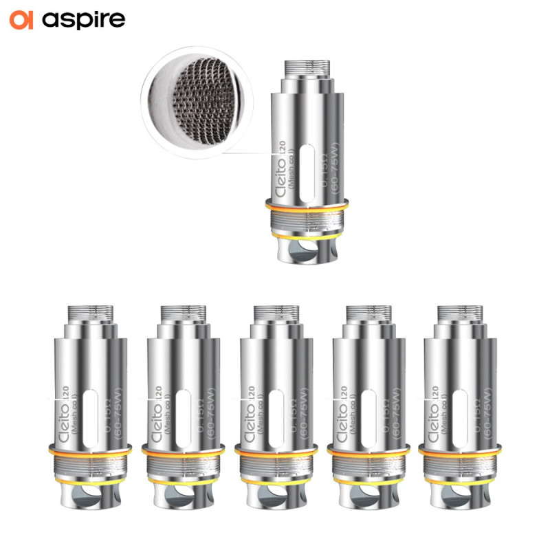 Résistances Mesh Cleito 120 Pro (5pcs) (0.15ohm) - Aspire