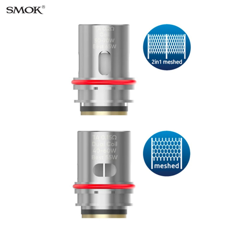 Résistances TA Mesh pour T-Air Tank (5pcs) (0.15ohm Dual Mesh) - Smok
