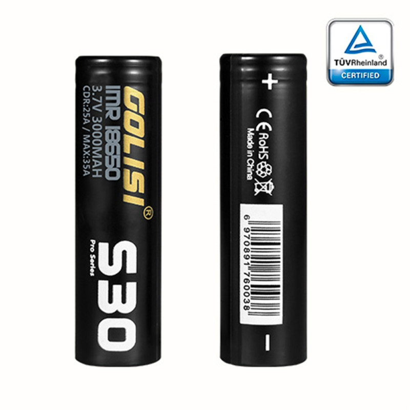 Accu S30 18650 3000mAh 25A (Boite de 2) (Golisi S30) - Golisi
