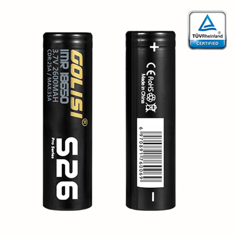 Accu S26 18650 2600mAh 35A (Boite de 2) (Golisi S26) - Golisi