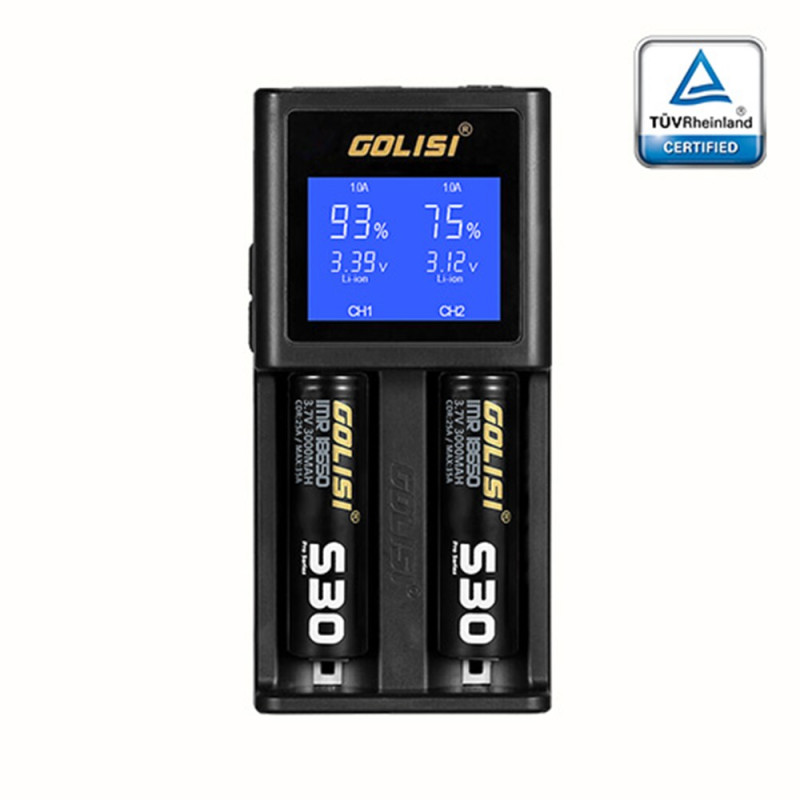 Chargeur d'accus S2 LCD (Noir) - Golisi