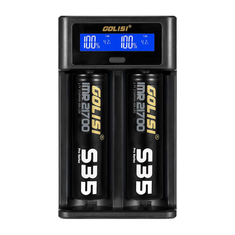Chargeur d'accus i2 LCD (Noir) - Golisi