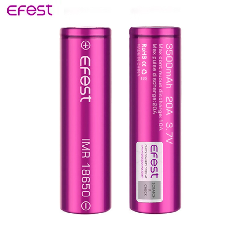 ACCUS EFEST 18650 20A 3500mAh (boite de 2) (Violet) - ACCUS EFEST 18650 20A 3500mAh (boite de 2)