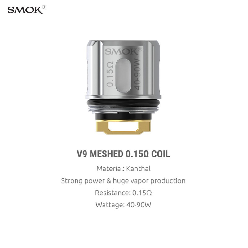 Résistances TFV9 (5pcs) (V9 Mesh - 0.15ohm) - Smok