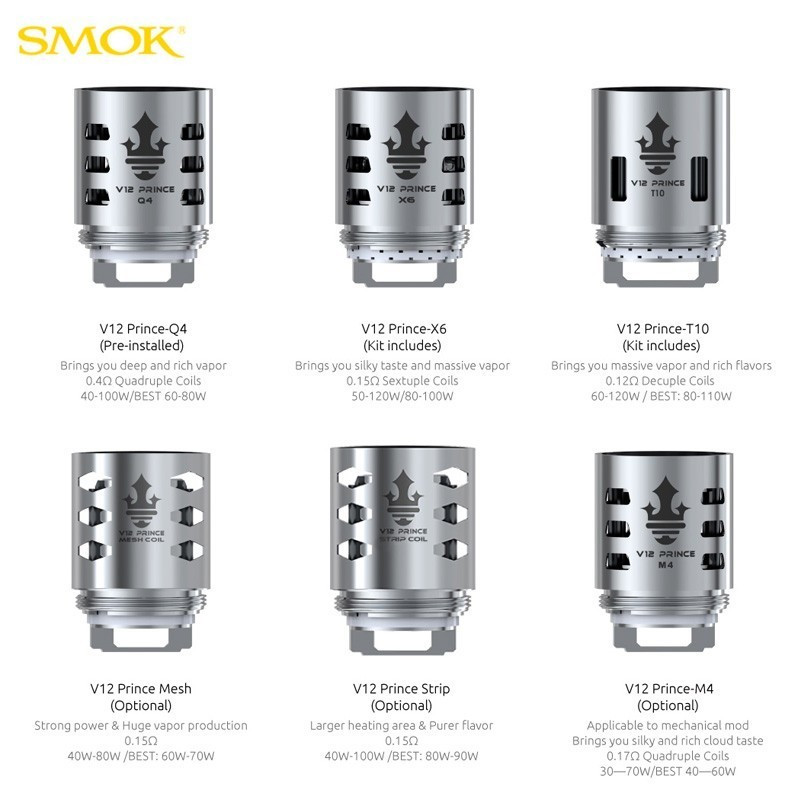Résistances TFV12 P-Tank (3pcs) (M4 0.17ohm) - Smok