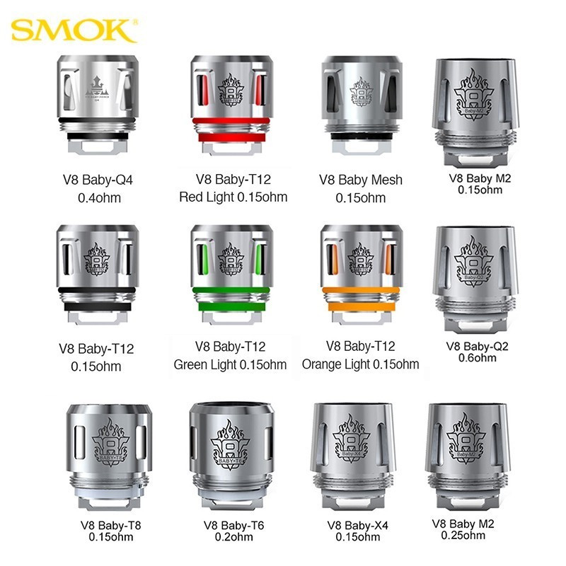 Résistances TFV8 Baby / TFV12 Baby Prince (5pcs) (Baby Mesh 0.15) - Smok