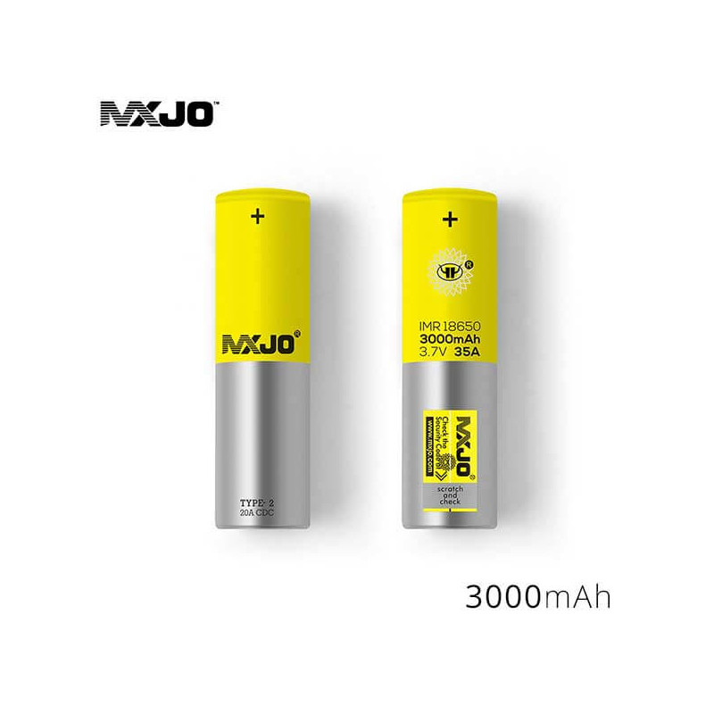 Accu MXJO IMR 18650 3000mah 35A Jaune (boite de 2)