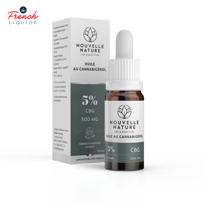 Huile Neutre CBG 10ML (5% CBG) - Nouvelle Nature by Le French Liquide