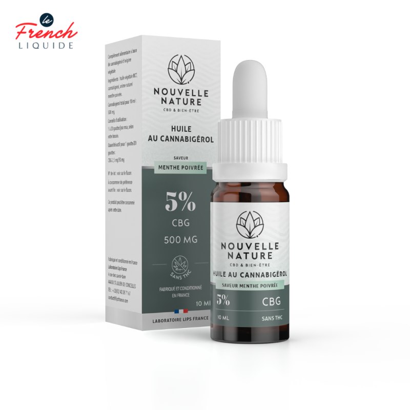 Huile Menthe Poivré CBG 10ml (10% CBG) - Nouvelle Nature by Le French Liquide