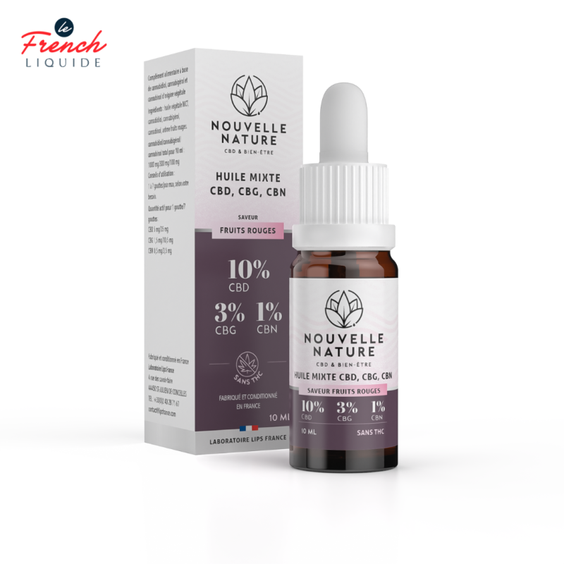 Huile Fruits Rouges CBD (10% CBD 3% CBG 1% CBN) - Nouvelle Nature by le French Liquide