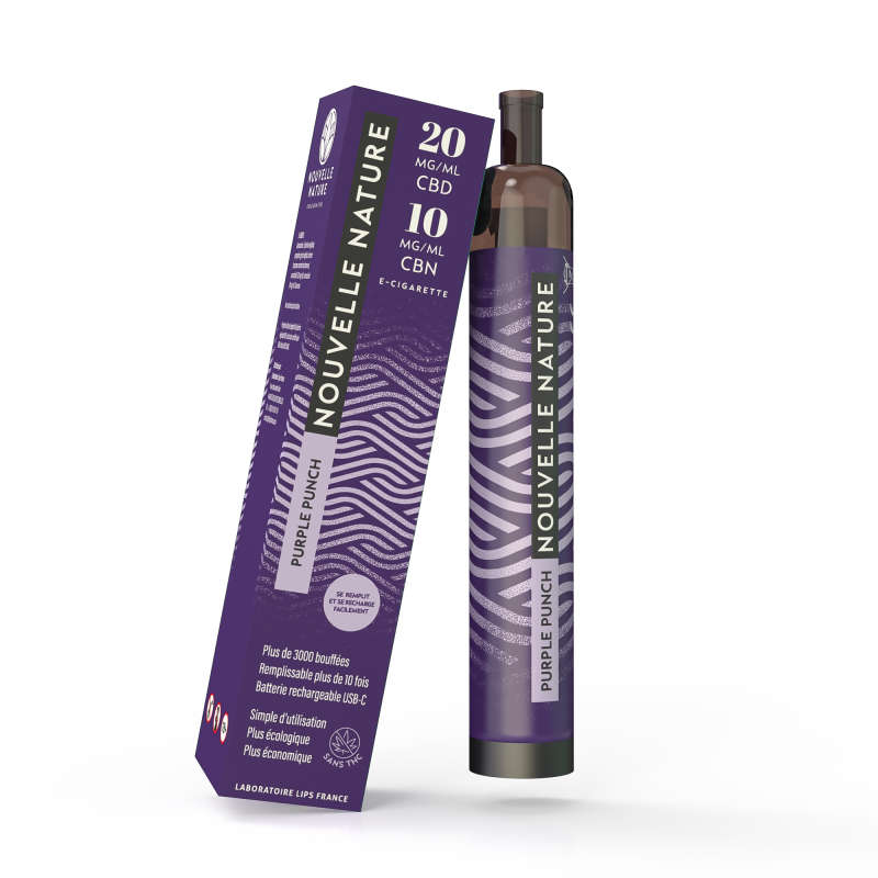 Puff Purple Punch CBD (2% CBD 1% CBN) - Nouvelle Nature by Le French Liquide