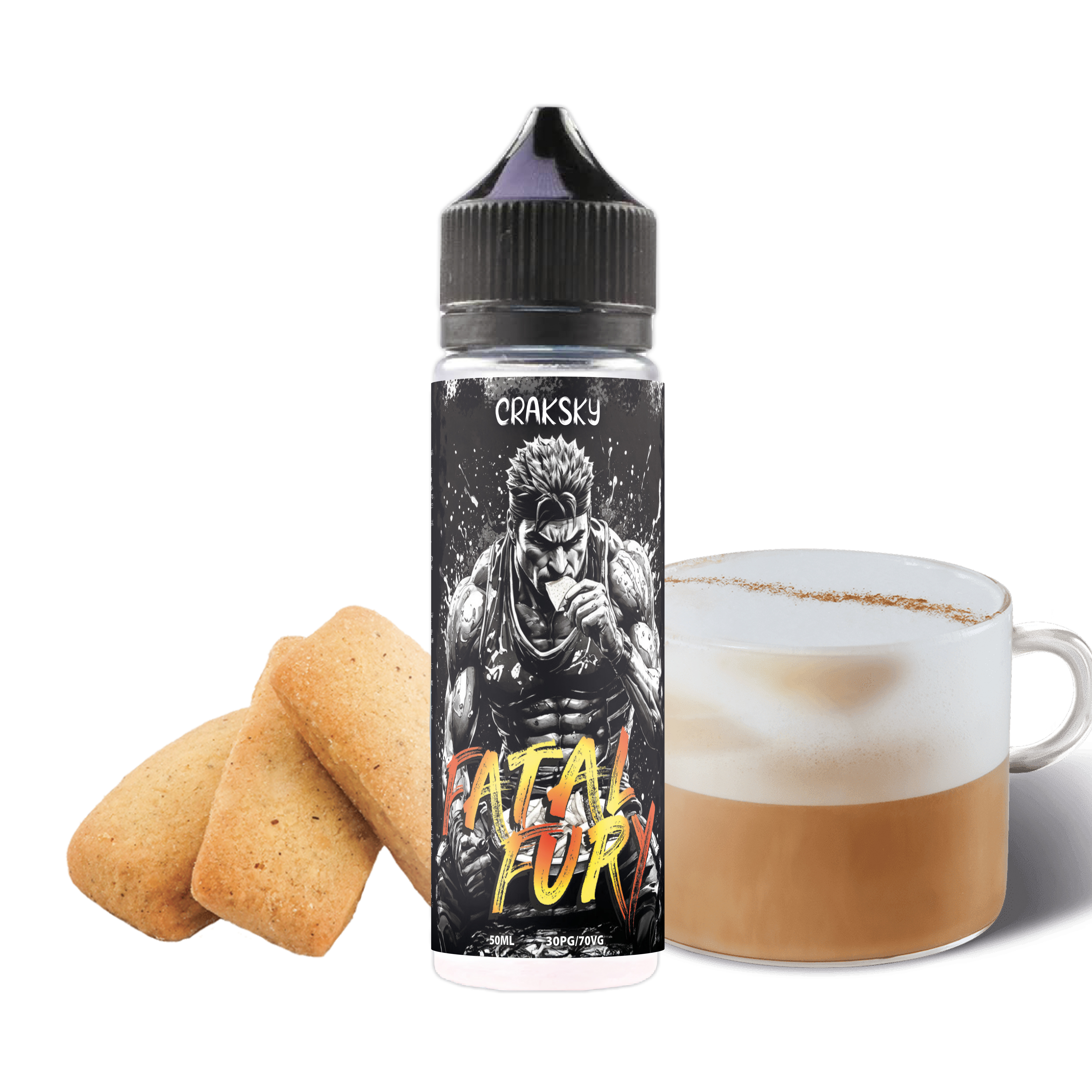 Craksky - Fatal Fury 50ml, Capuccino, Biscuit Vanille 
