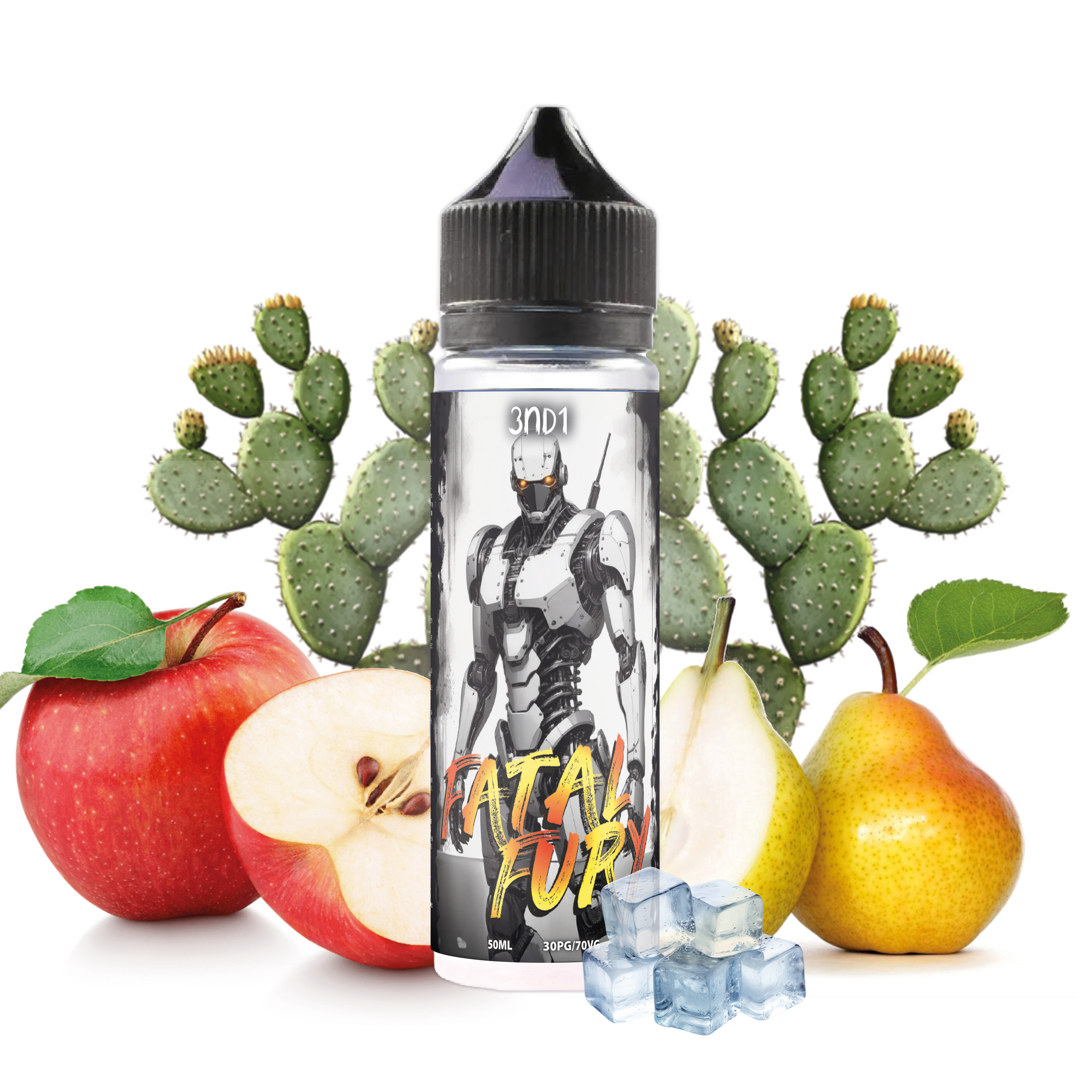3ND1 - Fatal Fury 50ml,  Pomme, Poire, Cactus, Frais