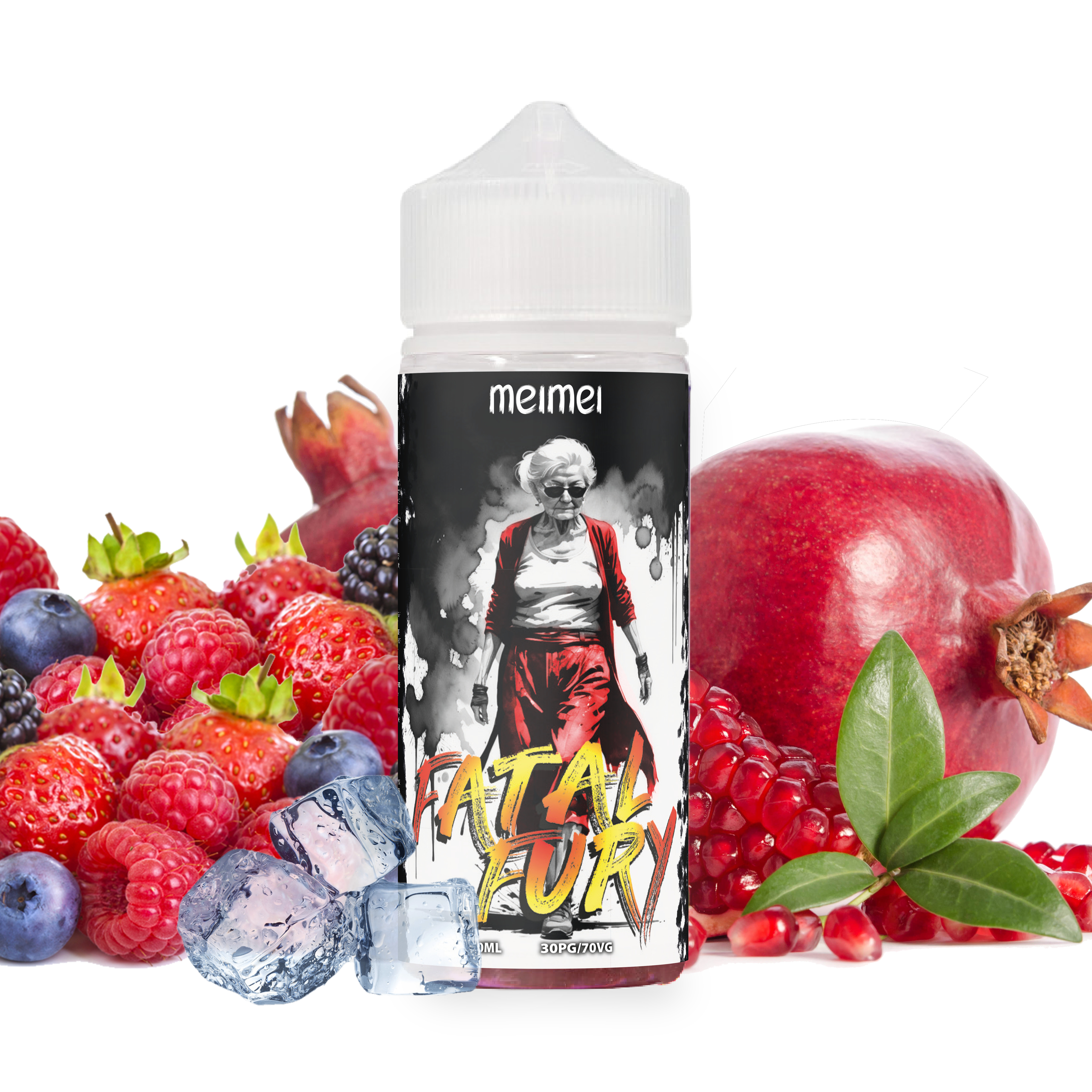 Meimei - Fatal Fury 100ml, Fruits rouges, Grenade, Fraise, Frais