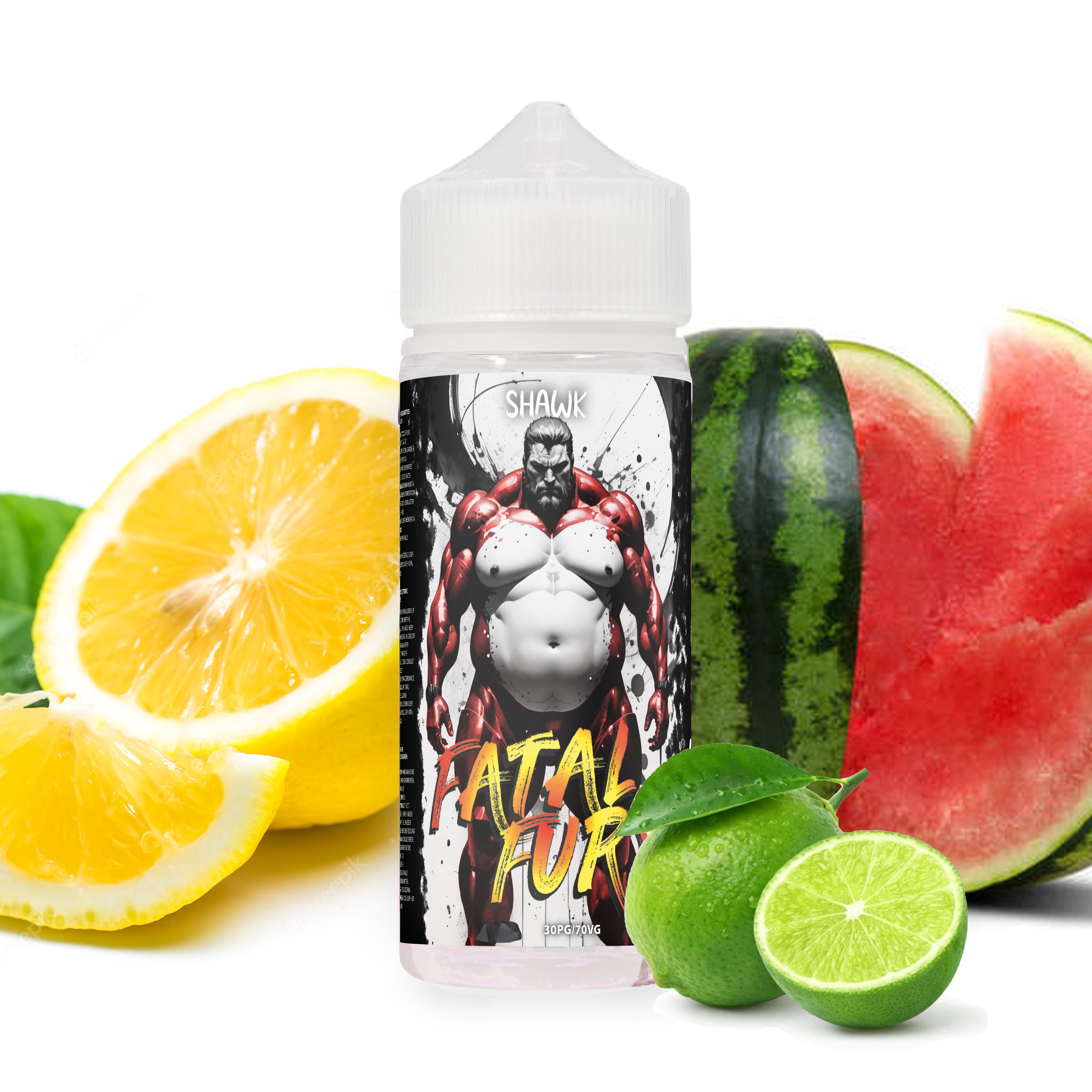 Shawk - Fatal Fury 100ml, Citron jaune, Citron vert, Pastèque