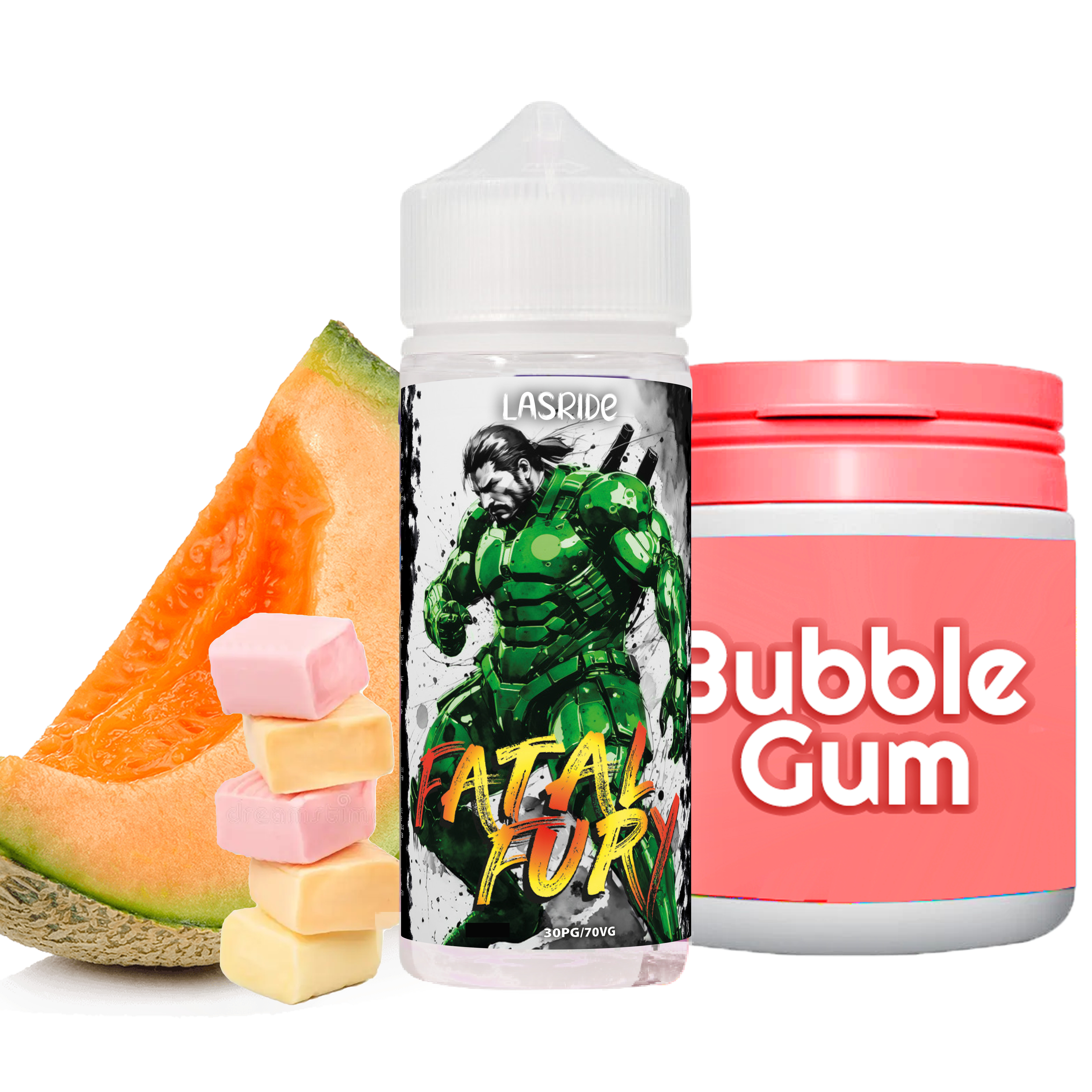 Lasride - Fatal Fury 100ml, Melon, Bubble Gum