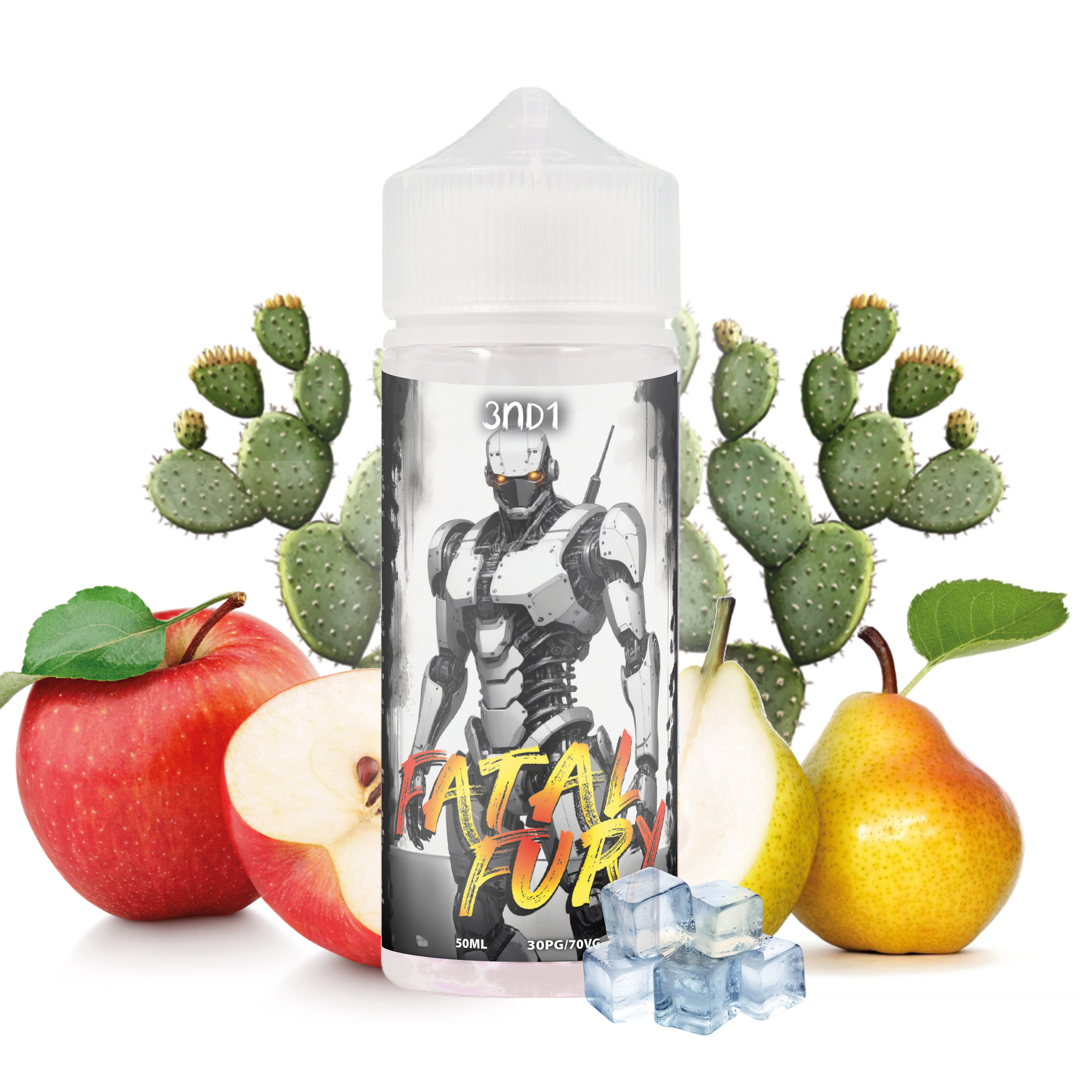 3ND1 - Fatal Fury 100ml,  Pomme, Poire, Cactus, Frais