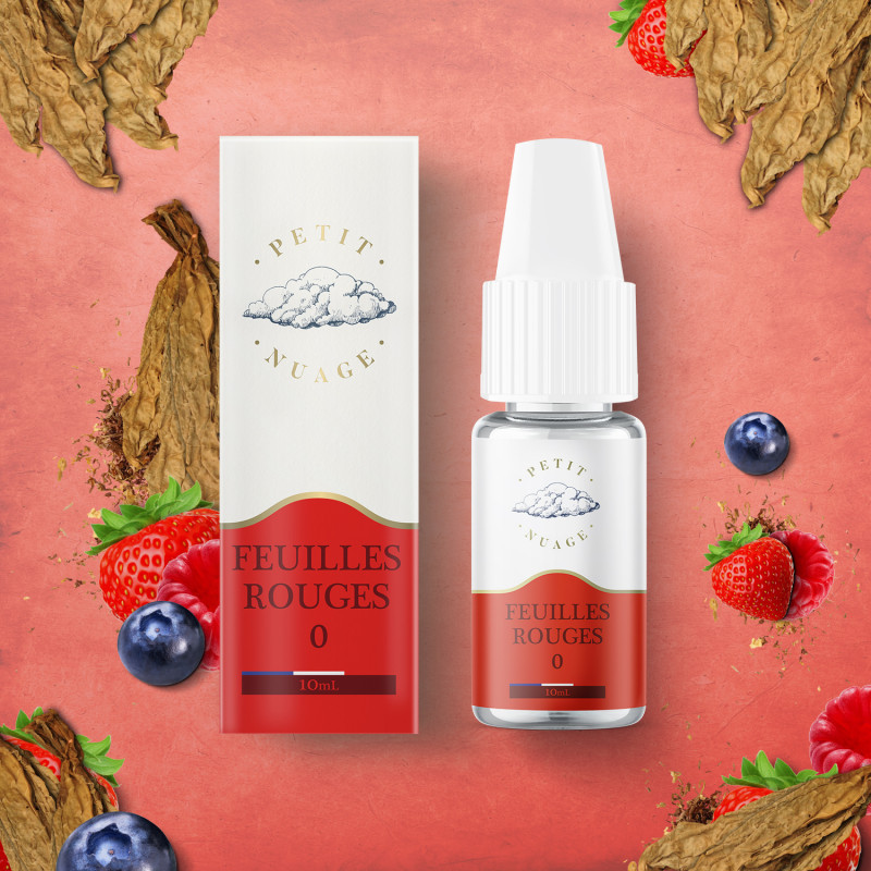 Feuilles Rouges 10ml (Nicotine: 00 mg/ml) - Petit Nuage