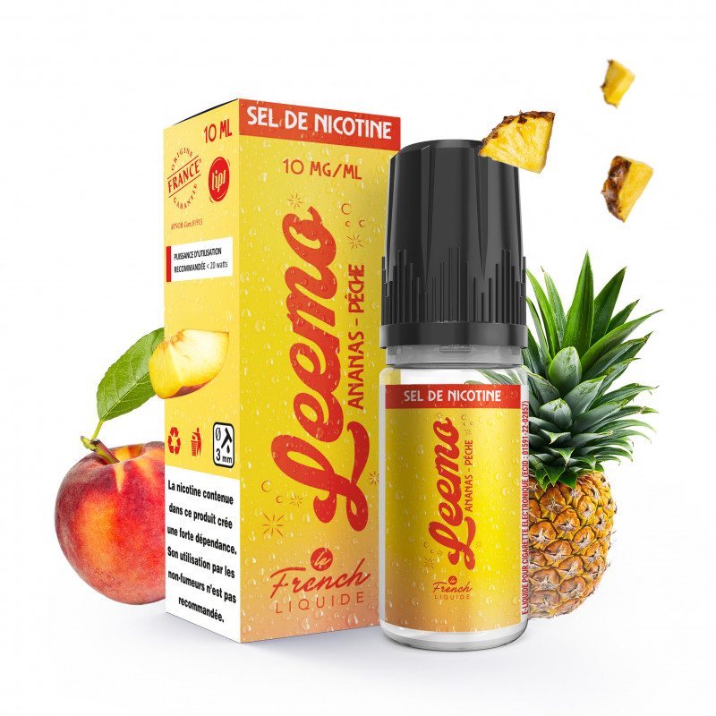 Ananas Pêche Salt 10ml Leemo (Nicotine:10 mg/ml) - Le French Liquide
