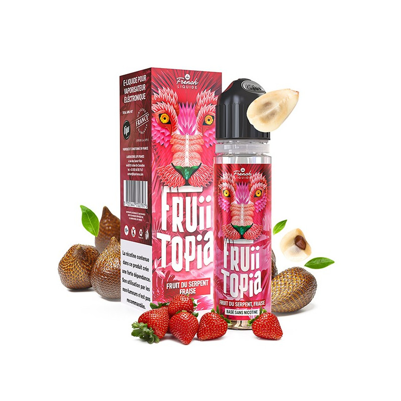 Kit Easy2Shake Fruit du Serpent, Fraise 60ml Fruiitopia (Nicotine:06 mg/ml) - Le French Liquide