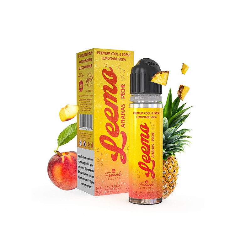Kit Easy2Shake Ananas Pêche 60ml Leemo (Nicotine:03 mg/ml) - Le French Liquide