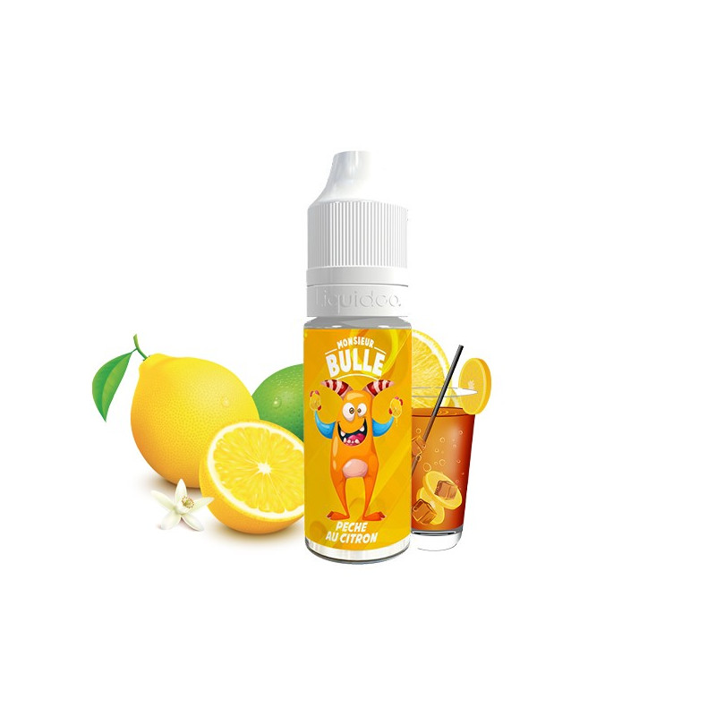Pêche au Citron 10ml Monsieur Bulle (Nicotine:03 mg/ml) - Liquideo