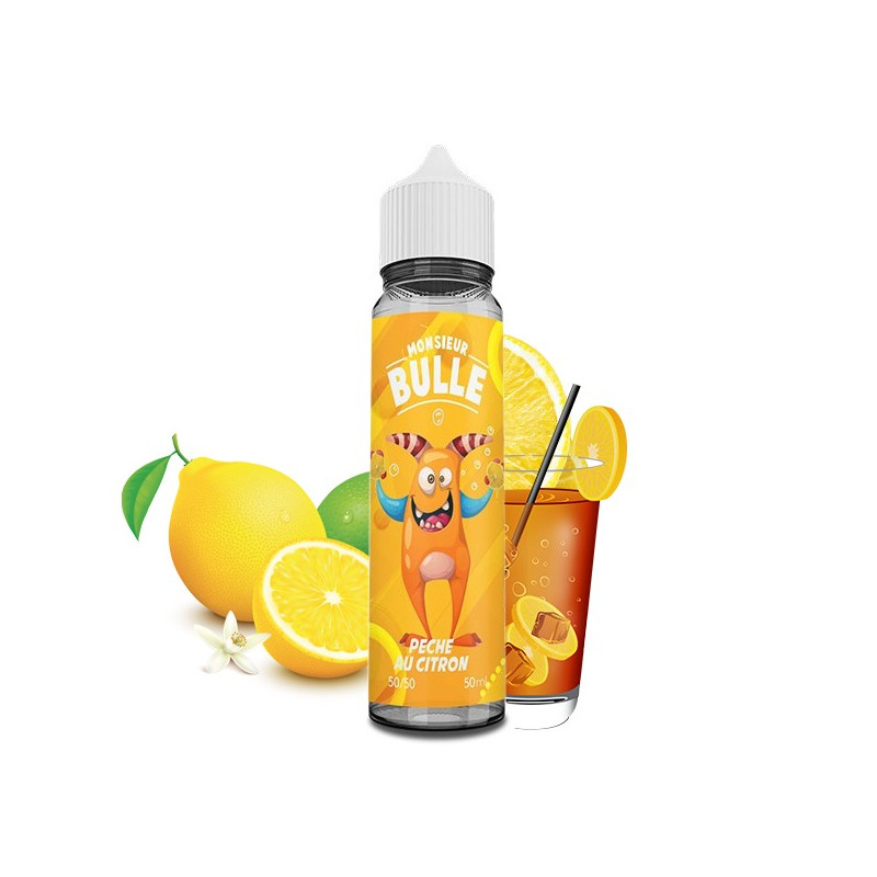 Pêche au Citron 50ml Monsieur Bulle - Liquideo