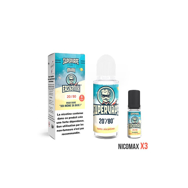 Kit Mini Easy2Mix 100ml 6mg (Taux de PG/VG:20%PG / 80%VG) - Le French Liquide