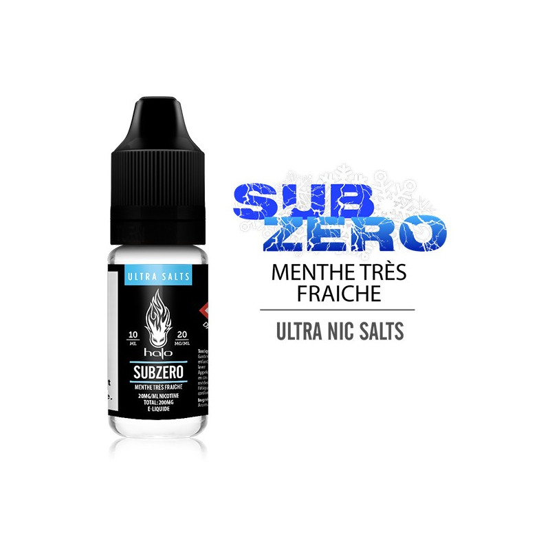Sub Zéro 10ml Ultra Salts (Nicotine:20 mg/ml) - Halo Premium eLiquides