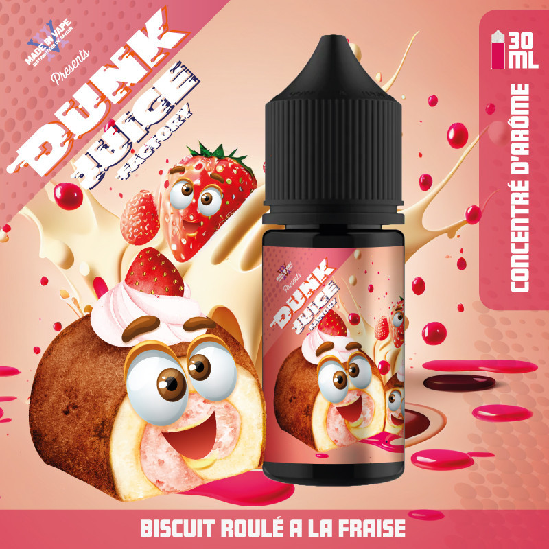 Concentré Biscuit Roulé à la Fraise 30ml Dunk Juice Factory - Made in Vape