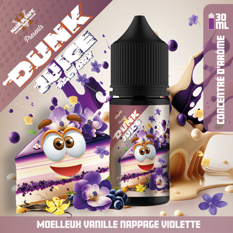 Concentré Moelleux Vanillé Nappage Violette 30ml Dunk Juice Factory - Made in Vape