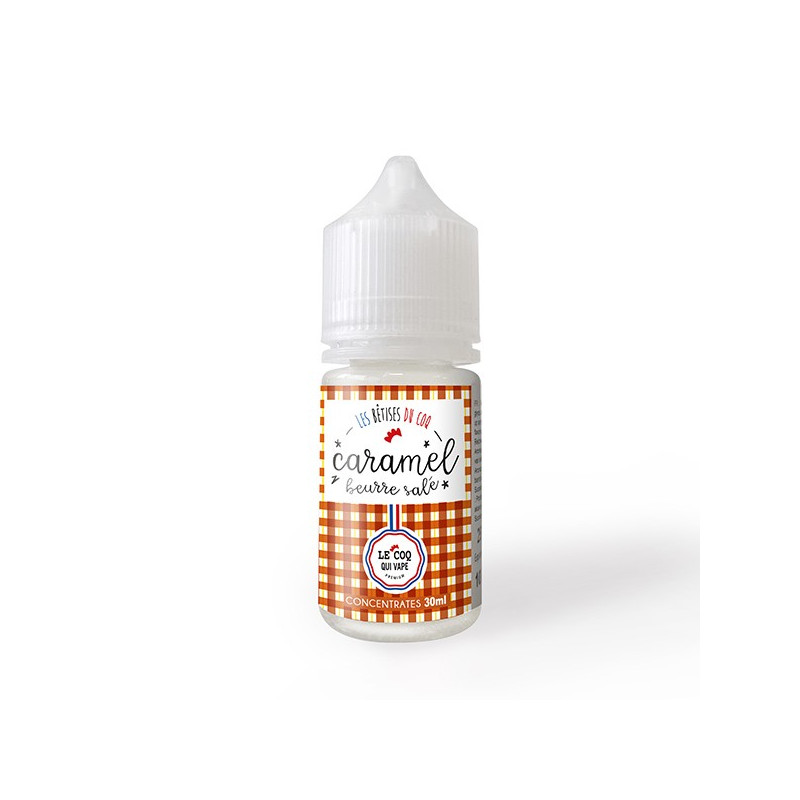 Concentré Caramel Beurre Salé 30ml Les Bêtises du Coq (Concentré Caramel Beurre Salé 30ml Les Bêtises du Coq - Le Coq qui Vape) - Airomia