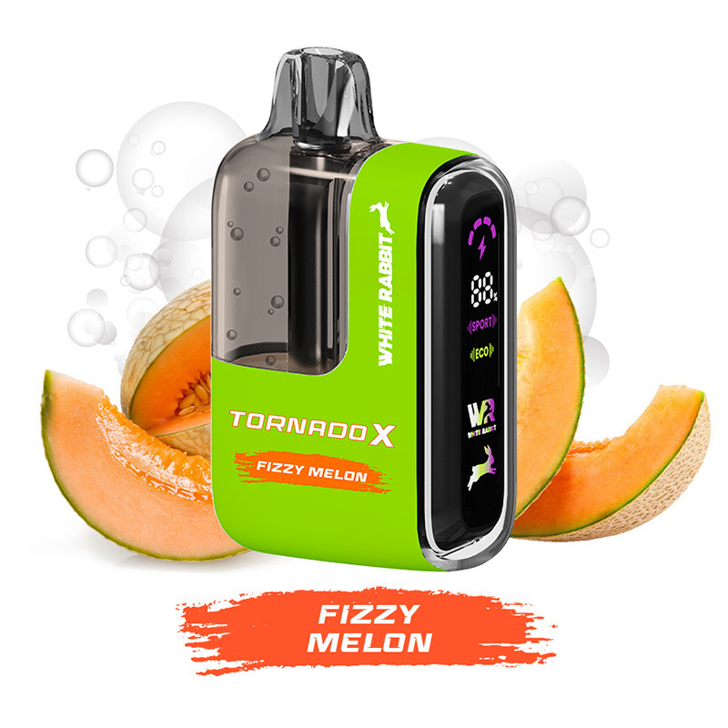 Puff Tornado X 25K Fizzy Melon 650mAh 18ml (Nicotine:20 mg/ml) - Tornado x White Rabbit
