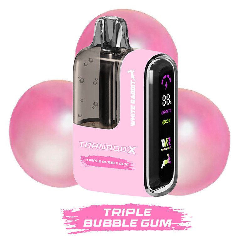 Puff Tornado X 25K Triple Bubble Gum 650mAh 18ml (Nicotine:10 mg/ml) - Tornado x White Rabbit