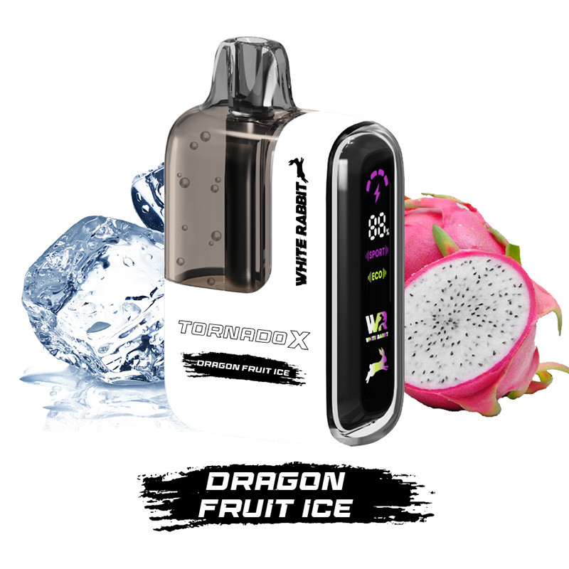 Puff Tornado X 25K Dragon Fruit Ice 650mAh 18ml (Nicotine:10 mg/ml) - Tornado x White Rabbit