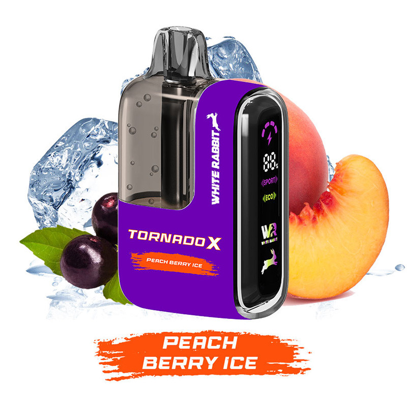 Puff Tornado X 25K Peach Berry Ice 650mAh 18ml (Nicotine:20 mg/ml) - Tornado x White Rabbit