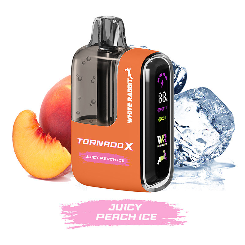 Puff Tornado X 25K Juicy Peach Ice 650mAh 18ml (Nicotine:10 mg/ml) - Tornado x White Rabbit