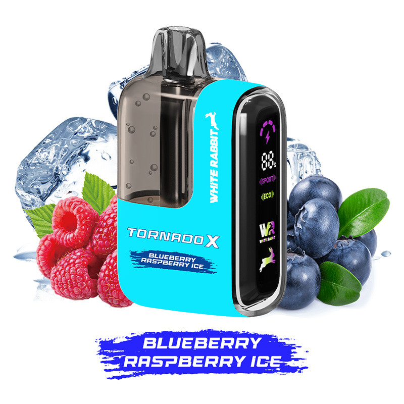 Puff Tornado X 25K Blueberry Raspberry Ice 650mAh 18ml (Nicotine:10 mg/ml) - Tornado x White Rabbit
