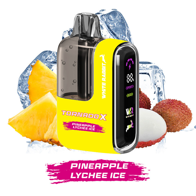 Puff Tornado X 25K Pineapple Lychee Ice 650mAh 18ml (Nicotine:10 mg/ml) - Tornado x White Rabbit
