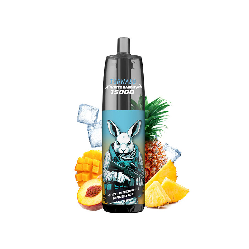 Puff Tornado 15K Peach Pineapple Mango Ice 650mAh 14ml (Nicotine:10 mg/ml) - Tornado x White Rabbit