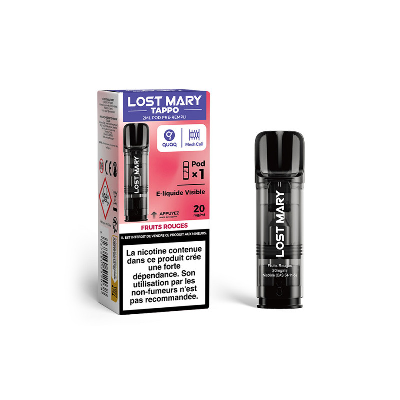 Pod Pré-rempli Tappo Fruits Rouges 2ml (Nicotine:20 mg/ml) - Lost Mary
