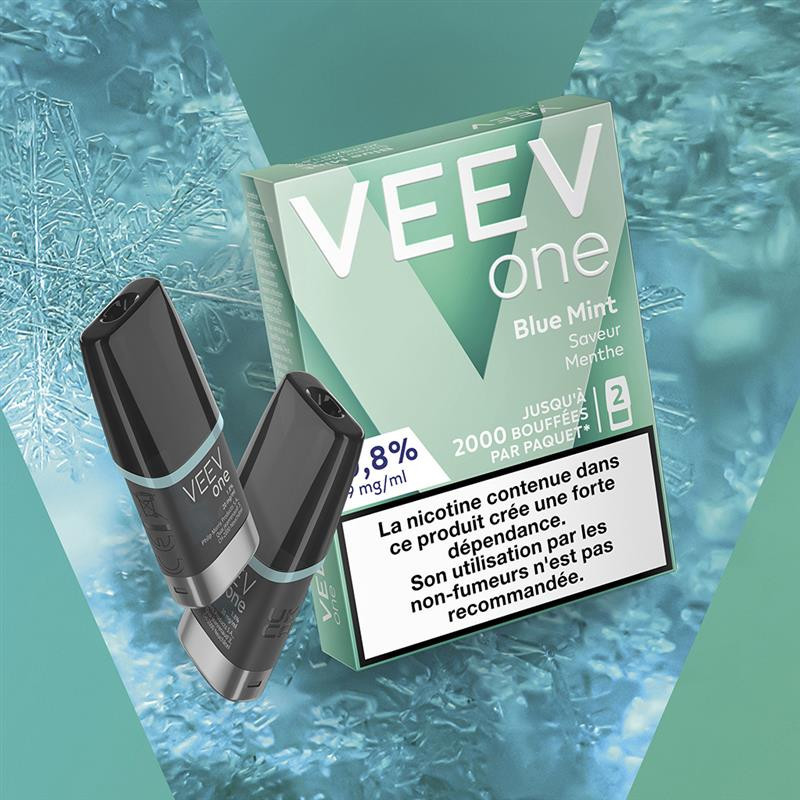 Paquet de 2 Pods pré-remplis Veev One Blue Mint (Nicotine:09 mg/ml) - VEEV